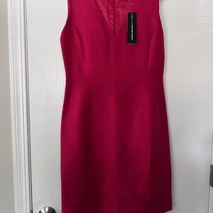 Elegant Red Silk Sleeveless Dress
